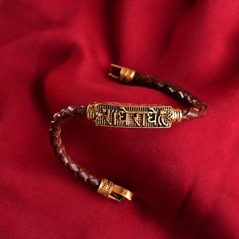 Radhey Radhey Leather Bracelet