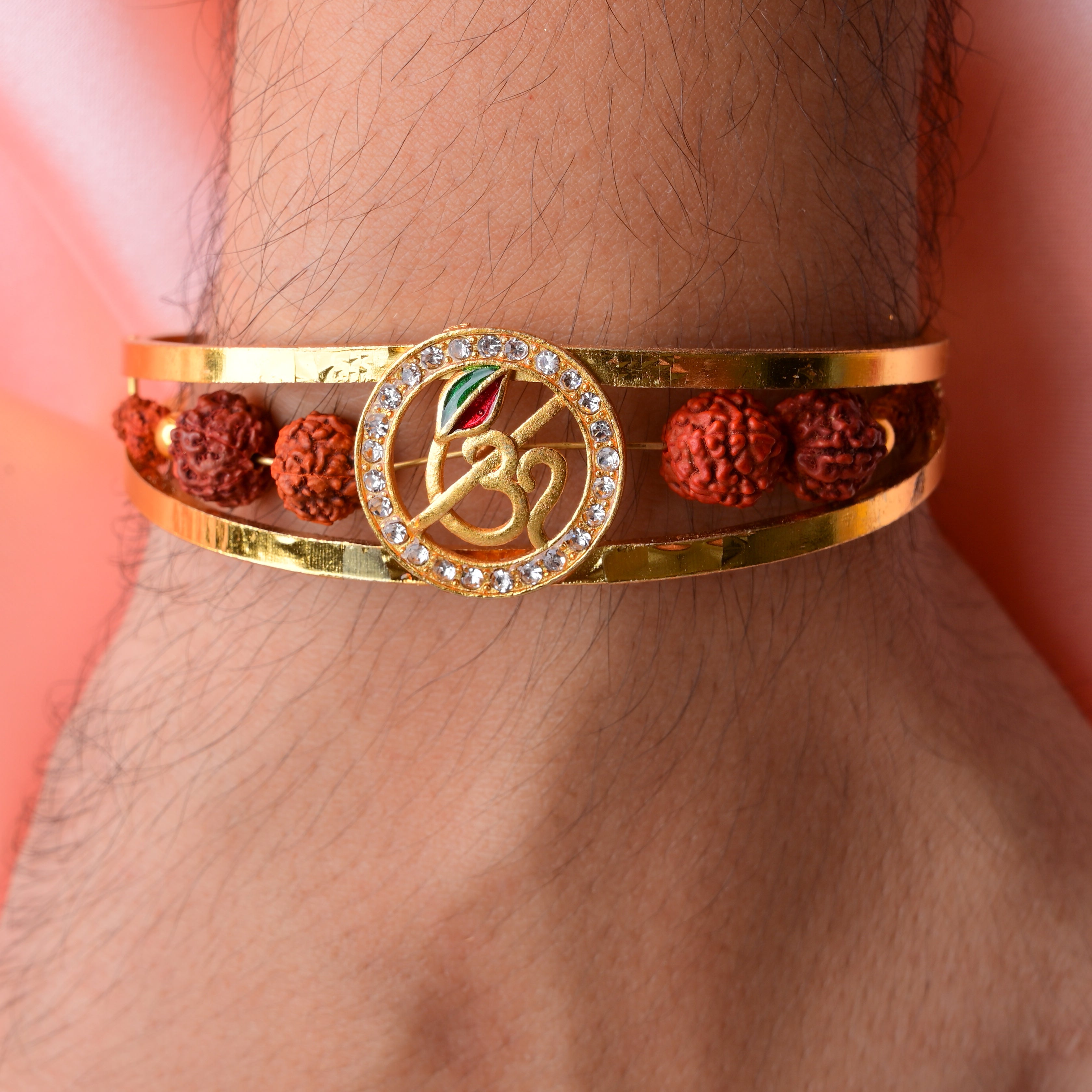 Rose Gold with Diamond Delicate Design Rudraksha Bracelet for Men - Style  C563 – Soni Fashion®