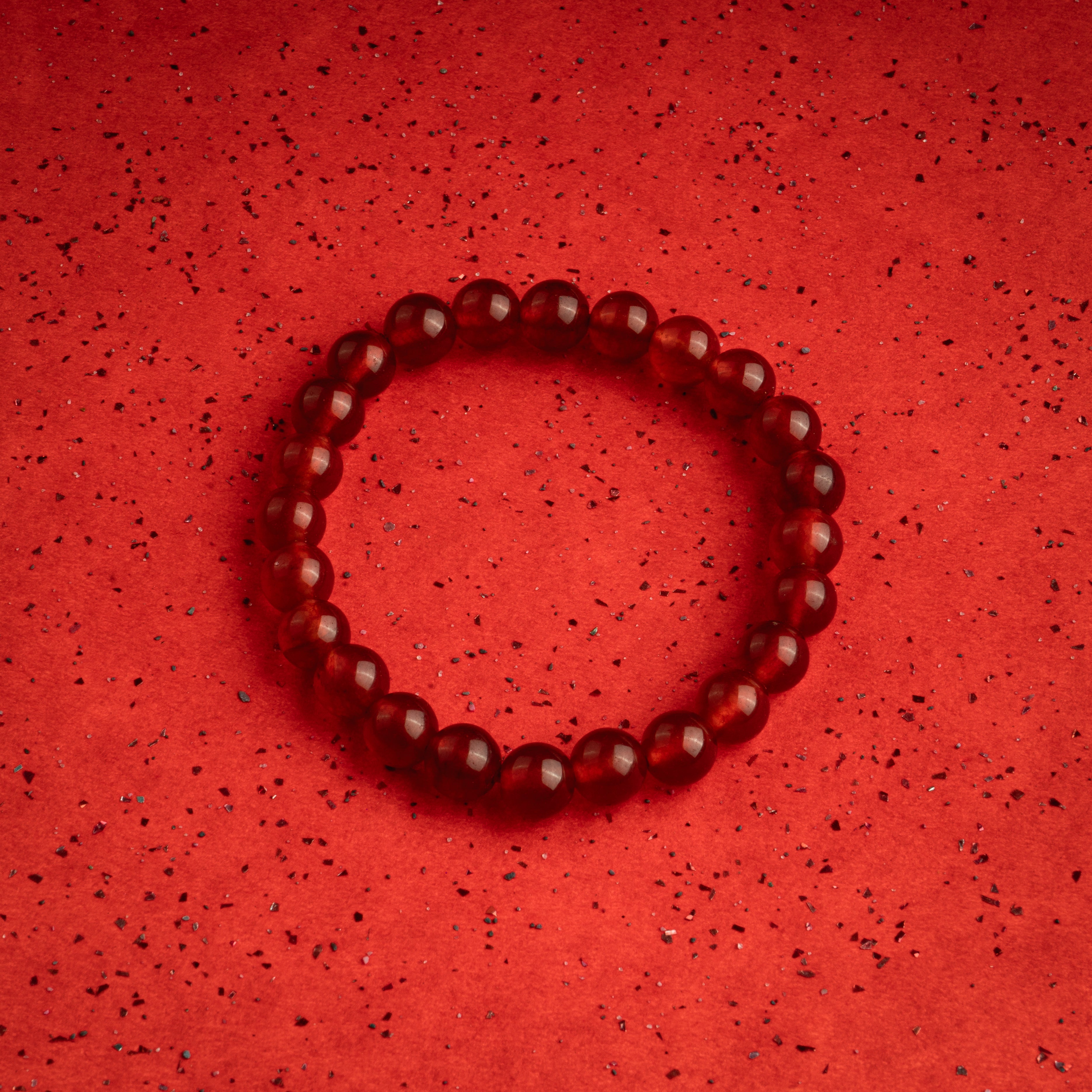Natural Red Agate (Hakik) Gemstone Bracelet