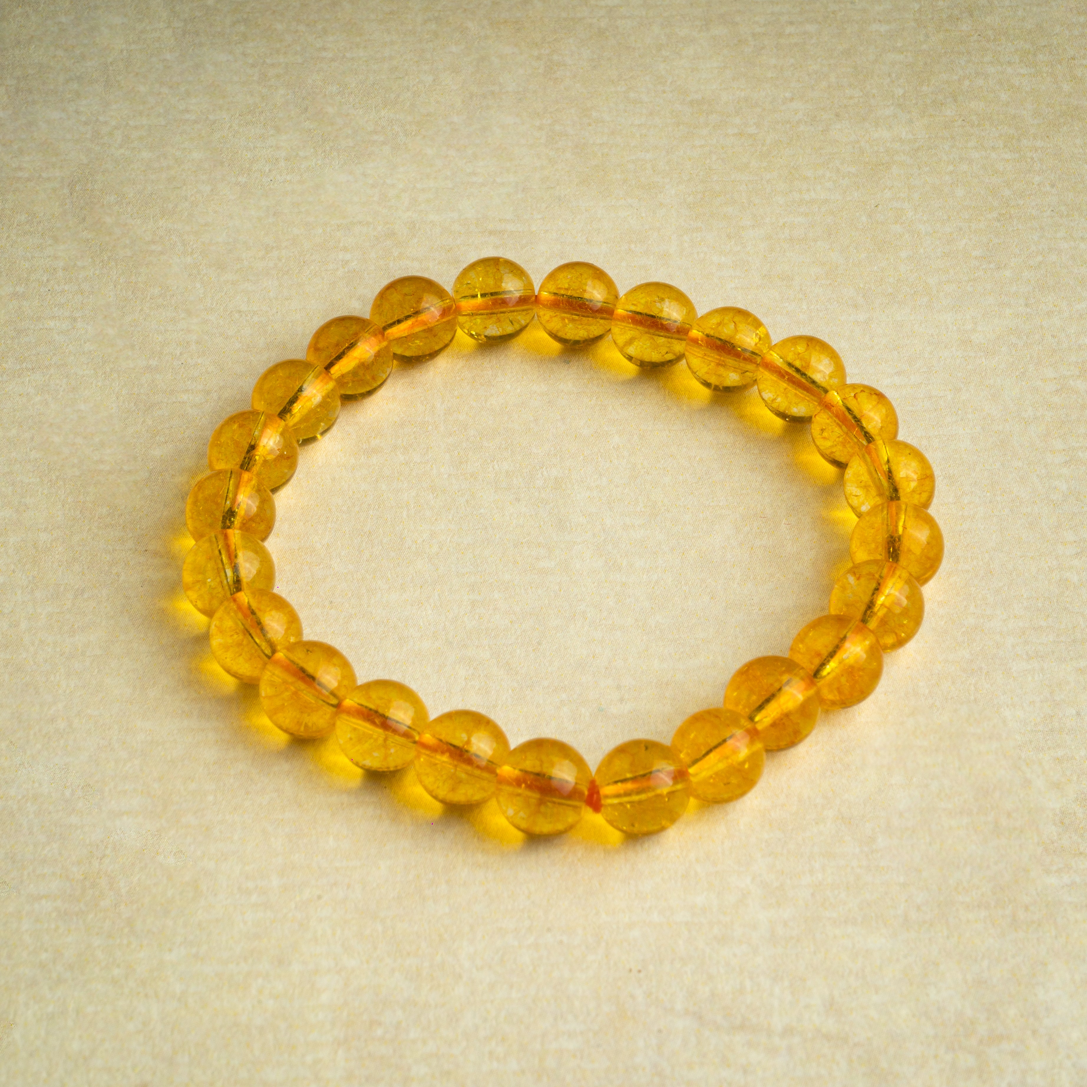 Golden Citrine raw gemstone certified crystal healing plain stretch  bracelet Code WAR6644  Mangtum
