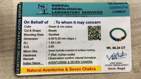 Natural Aventurine & Seven Chakra Bracelet